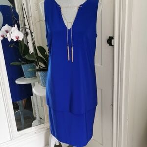 Joseph Ribkoff royal blue vintage dress. Gala, glam, party, bridal, size 10. EUC
